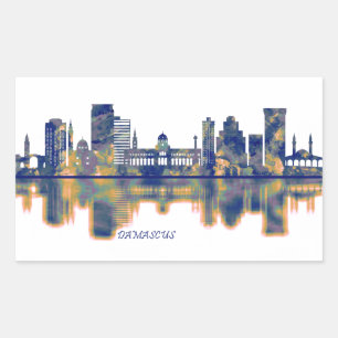 Adesivo Retangular Damascus Skyline