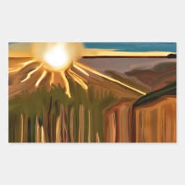 Adesivo Retangular Dança da Arte Abstrato dos Cactos