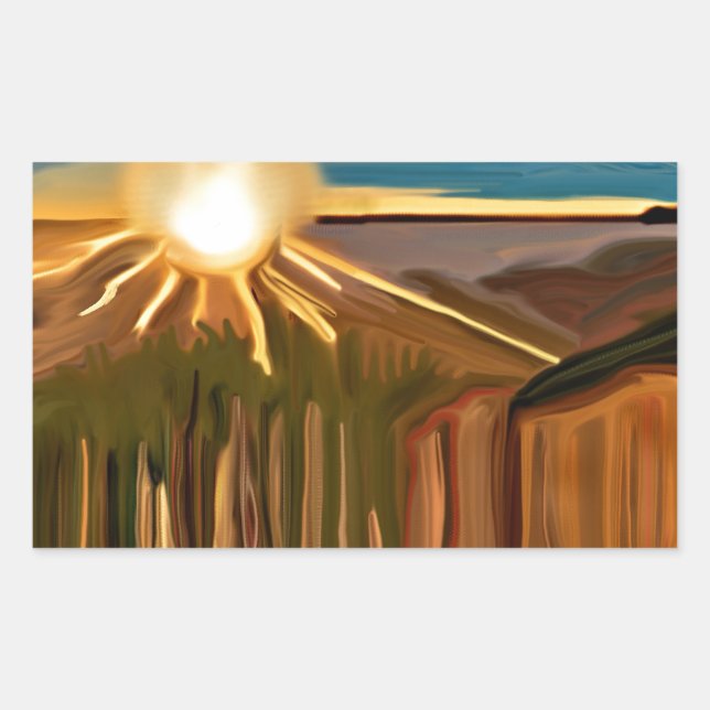 Adesivo Retangular Dança da Arte Abstrato dos Cactos (Frente)