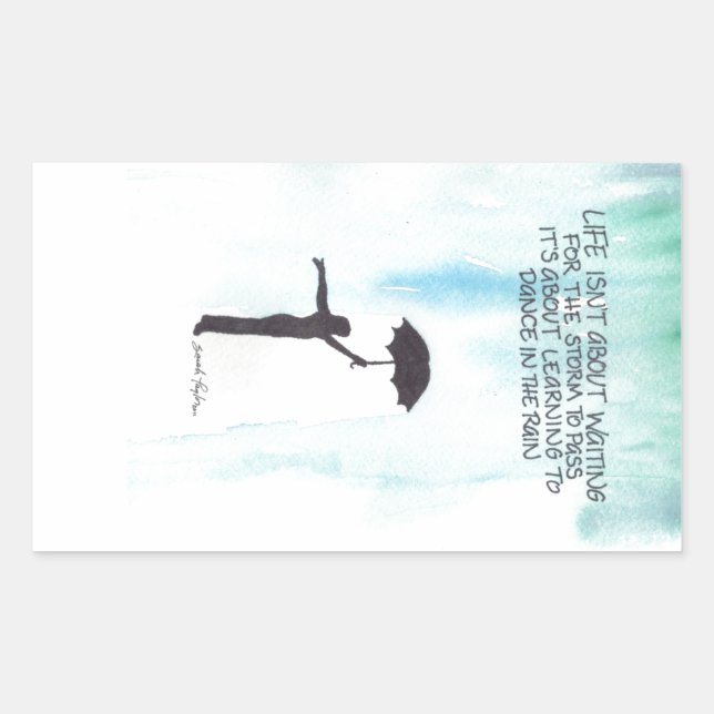 Adesivo Retangular Dança Na Chuva (Frente)