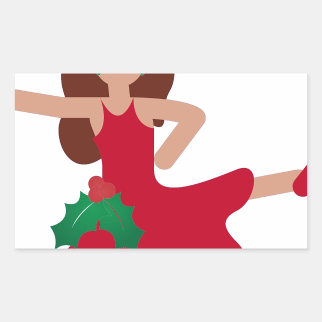 Adesivo Retangular dançarina do xmas flamenco emoji (Frente)