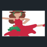 Adesivo Retangular dançarina do xmas flamenco emoji<br><div class="desc">"dançarina emoji", "salsa emoji", "red dress emoji", "christmas emoji", renas, natal, xmas, "red green", "flamenco emoji", holly, dançando emoji, emoji, emoticon antlers dançarinos de vazio branco</div>