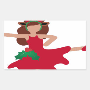 Adesivo Retangular dançarina do xmas flamenco emoji
