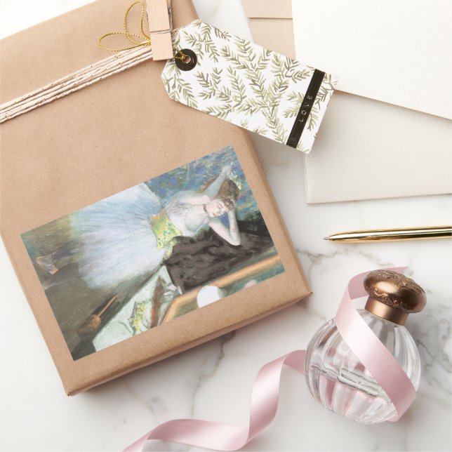 Adesivo Retangular Dançarina em seu camarim por Edgar Degas (Presentear)