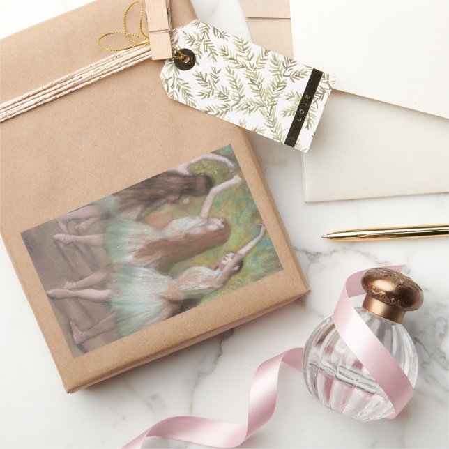 Adesivo Retangular Dançarinos Verdes por Edgar Degas, Arte Balé Vinta (Presentear)