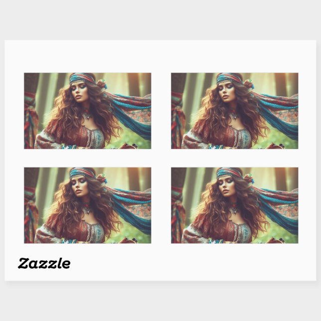 ADESIVO RETANGULAR DANCING GYPSI (Folha)