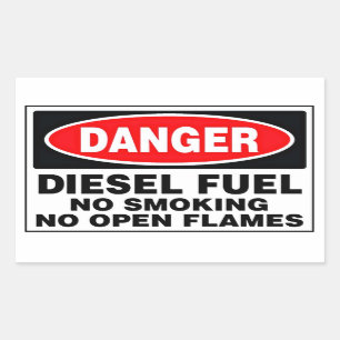 Adesivo Retangular Danger Diesel Sinal