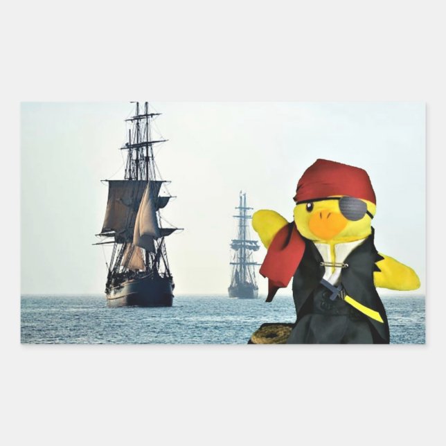 Adesivo Retangular Danny Duck o Pirata (Frente)