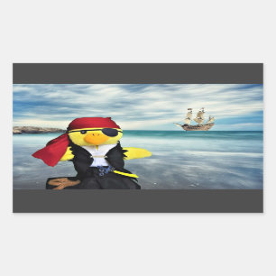 Adesivo Retangular Danny Duck o Pirata