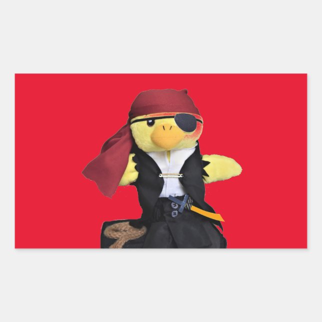 Adesivo Retangular Danny Duck o Pirata (Frente)
