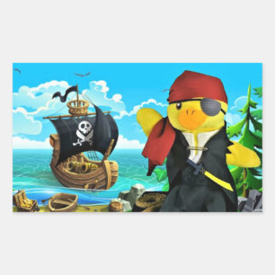 Adesivo Retangular Danny Duck o Pirata