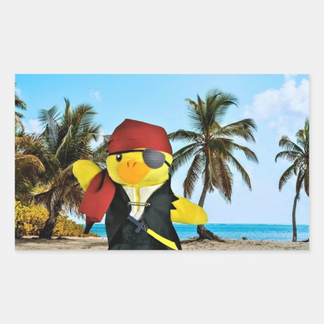 Adesivo Retangular Danny Duck o Pirata (Frente)