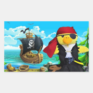Adesivo Retangular Danny Duck o Pirata