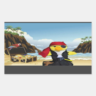 Adesivo Retangular Danny Duck o Pirata