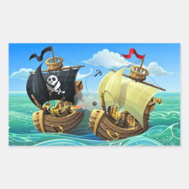 Adesivo Retangular Danny Duck o Vinheta Retangular Pirata