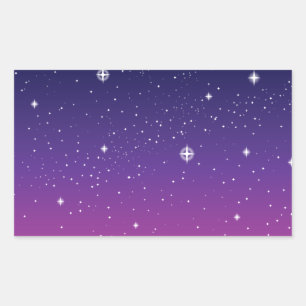 Adesivo Retangular Dark Purple Starry Night Sky