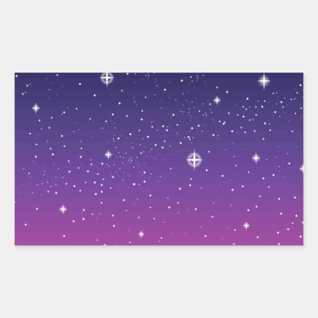 Adesivo Retangular Dark Purple Starry Night Sky (Frente)