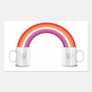 Adesivo Retangular DATA DO CAFÉ LESBIANO T-Shirt