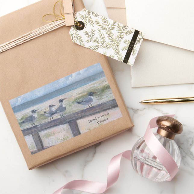 Adesivo Retangular Dauphin Island Seagulls (Presentear)