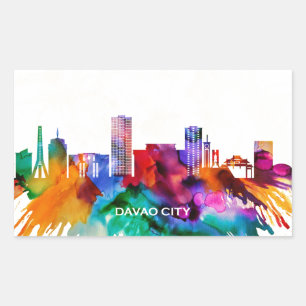 Adesivo Retangular Davao City Skyline