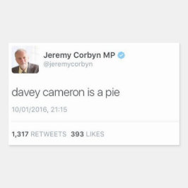 Adesivo Retangular Davey Cameron É Um Pie