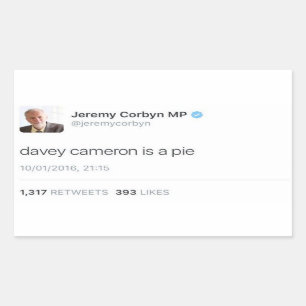 Adesivo Retangular Davey Cameron é uma torta