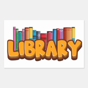 Adesivo Retangular de Biblioteca