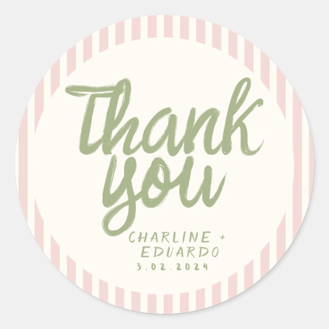 Adesivo Retangular de Casamento com Escrita Manual (Frente)