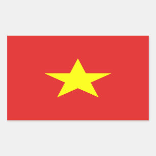 Adesivo retangular de estrela amarela do Vietname