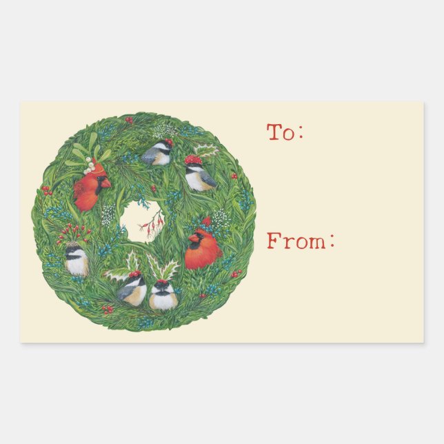 Adesivo Retangular De/Para vinhetas de Natal (Frente)