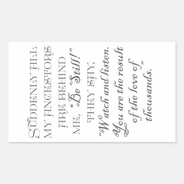 Adesivo Retangular De repente todos os meus antepassados estão atrás  (Frente)