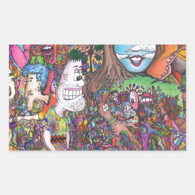 Adesivo Retangular Dê Uma Olhada (Frente)