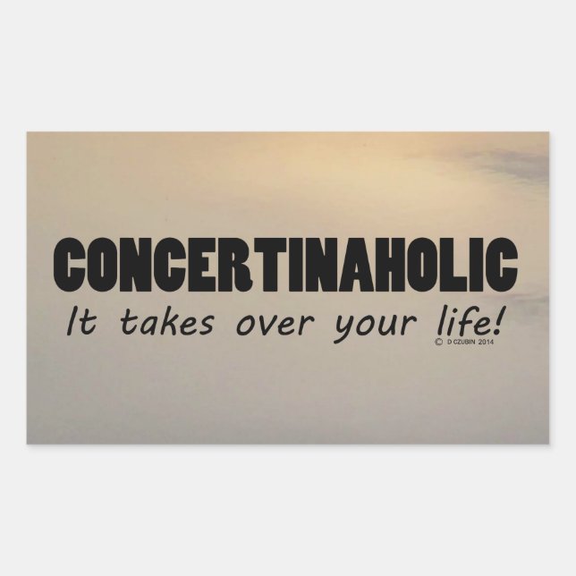 Adesivo Retangular de Vida Concertinaholical (Frente)