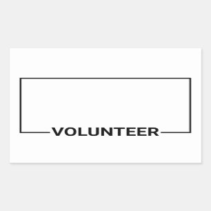 Adesivo Retangular de Voluntário de Vazio Preto