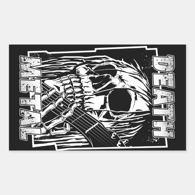 Adesivo Retangular Death Metal (Frente)