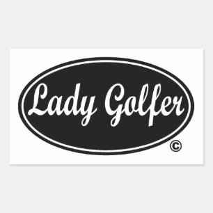 Adesivo Retangular Decalque da senhora Jogador de golfe