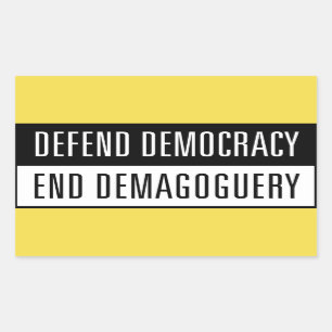 Adesivo Retangular Defender Democracia / End Demagoguery Sticker2