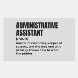Adesivo Retangular Definição de Assistente Administrativo Funny (2)