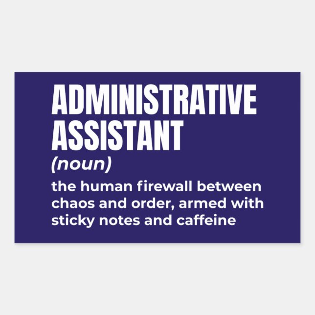 Adesivo Retangular Definição de Assistente Administrativo Funny (3) (Frente)