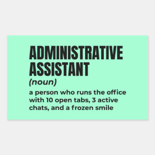 Adesivo Retangular Definição de Assistente Administrativo Funny (B5)