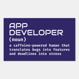 Adesivo Retangular Definição de Humor do Programador de Aplicações