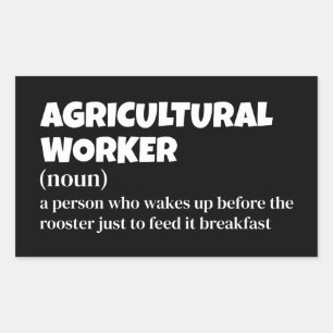Adesivo Retangular Definição de trabalhador agrícola engraçado