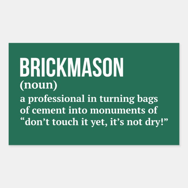 Adesivo Retangular Definição profissional de maçonaria (Frente)