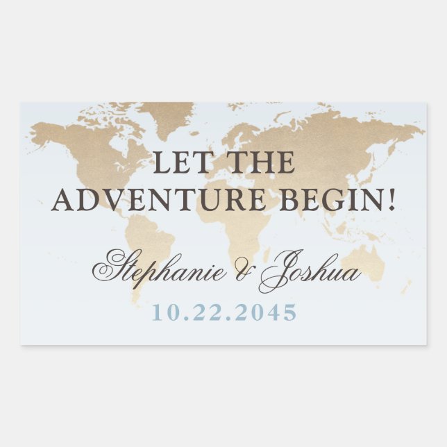 Adesivo Retangular Deixe a aventura começar o tema do Viagem do Mapa  (Frente)