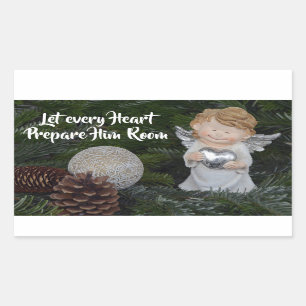 Adesivo Retangular Deixe cada coração prepará-lo, Carol de Natal