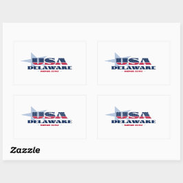 Adesivo Retangular Delaware Meu Vinheta de Estado Residencial