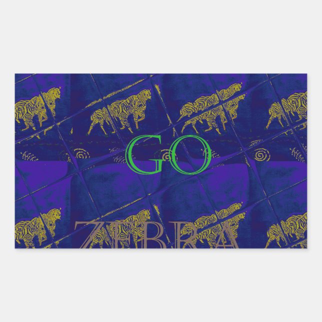 Adesivo Retangular Delícia Inspirada em Safari: Azul francês "Vamos G (Frente)