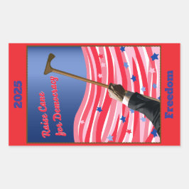 Adesivo Retangular Democracia de Cane StickerRaise
