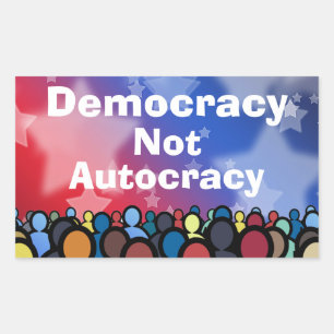Adesivo Retangular Democracia Não Autocracia