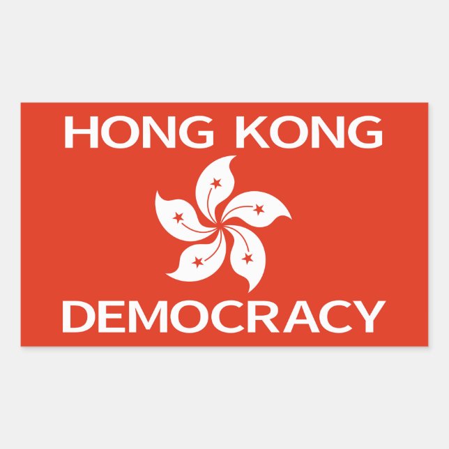 Adesivo Retangular Democracy Hong Kong Flag (Frente)